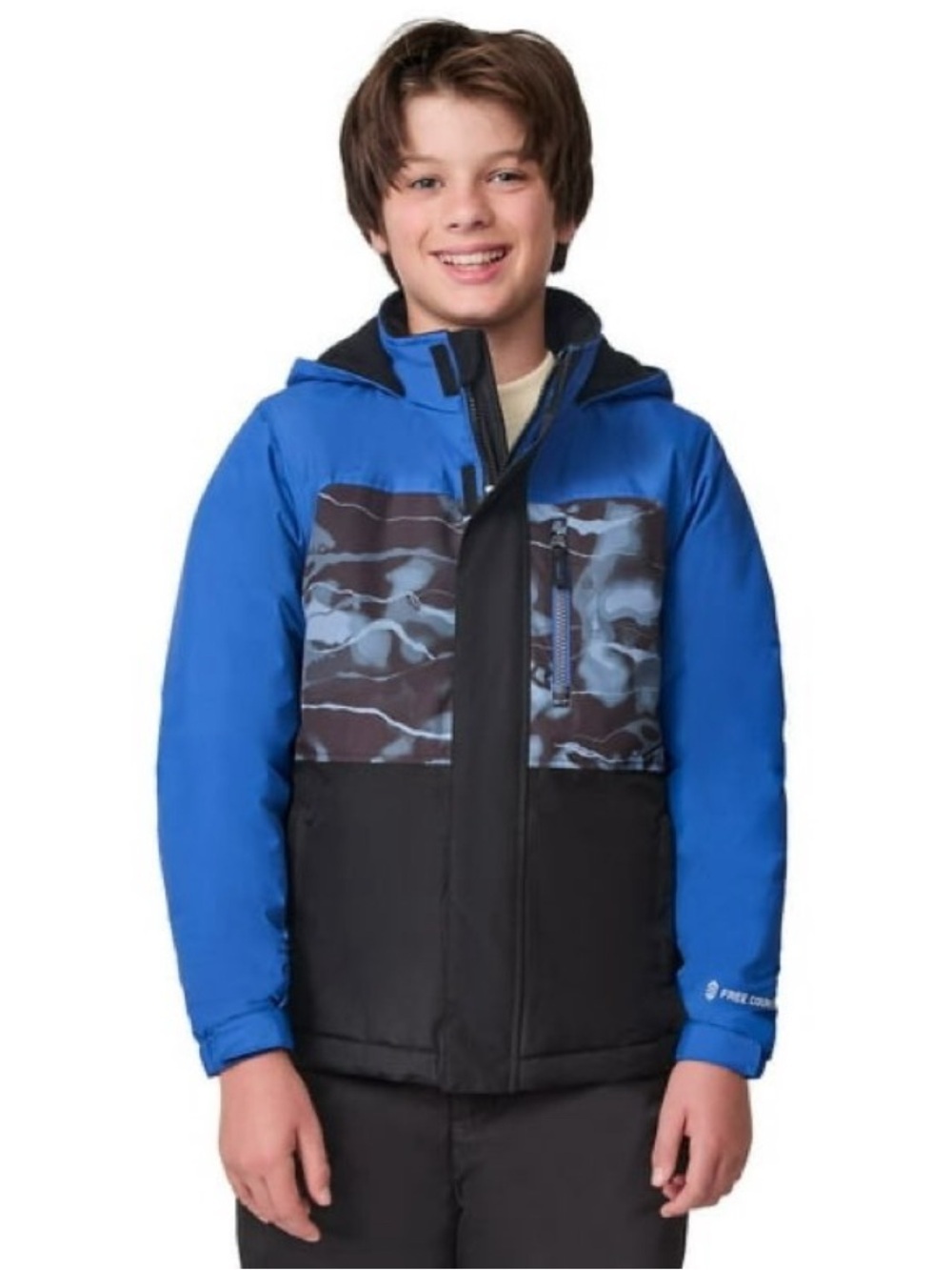 NEW Free Country Boys Blue Black Size 6/7  Winter Coat